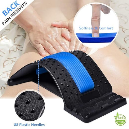 JUMPOW Back Stretcher for Lower Back Pain Relief, 3 Level Adjustable Lumbar Cracker Board, Spine Board, Relief for Herniated Disc, Sciatica, Scoliosis, Spine Decompression