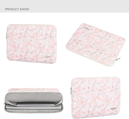 Laptop Sleeve 14 Inch,Waterproof Protective Notebook Case Briefcase Carrying Bag Compatible with MacBook,Acer,Asus, Dell,Lenovo,Microsoft,HP Laptop Cover (Pink Flowers, 15 inch)
