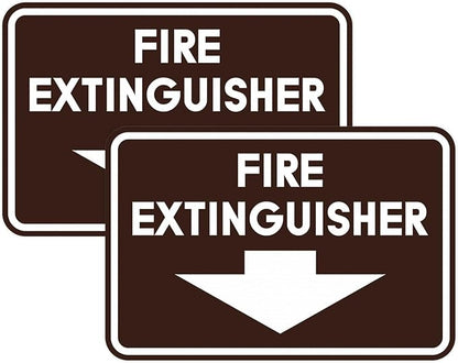 Signs ByLITA Classic Framed Fire Extinguisher (Dark Brown) - Large 2 Pack
