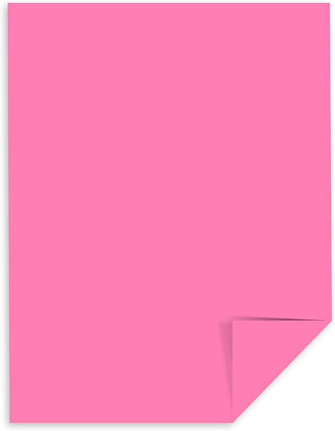 Neenah Astrobrights Color Paper, 8.5â€ x 11â€ , 24 lb/89 GSM, Pulsar Pink, 500 Sheets (21031)