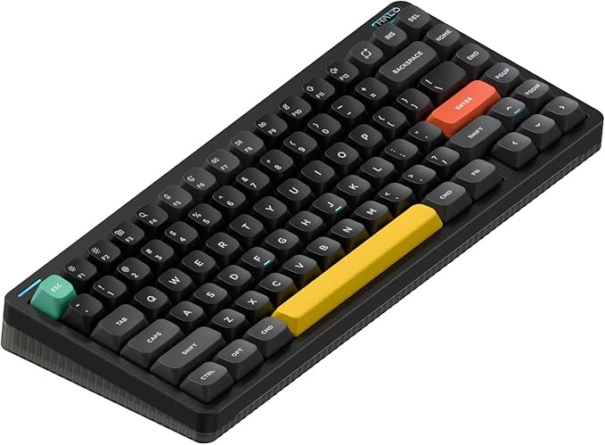 nuphy Halo75 V2 Mechancial Gaming Kyeboard,75% Wireless Hot Swappable Bluetooth Keyboard,83 Kyes RGB Backlit Keyboard,Support Bluetooth/2.4GHz/USB-C (Black, Mint (37gf))