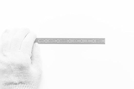 PEC Tools 6" Flexible Metal Ruler, Made from Premium Stainless Steel, 4R Graduation (1/8", 1/16", 1/32", 1/64"), Fully Hardened and Tempered Machinst Rule, Made in USA