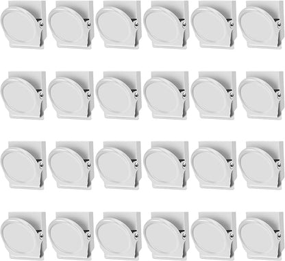 VNDUEEY White Magnetic Clips, 24 Pcs Fridge Magnets Whiteboard Magnets, Refrigerator Magnets Metal Clips for Locker Photo Displays, Heavy Duty Magnetic Paper Holder Classroom Teacher Supplies