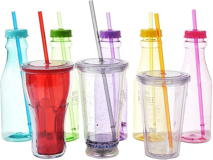 ALINK 35-Pack Tritan Hard Plastic Reusable Straws with Cleaning Brush, 10.5 in Long Thick Unbreakable Straws for 30 OZ Tumblers, Mason Jar, Yeti, Tervis
