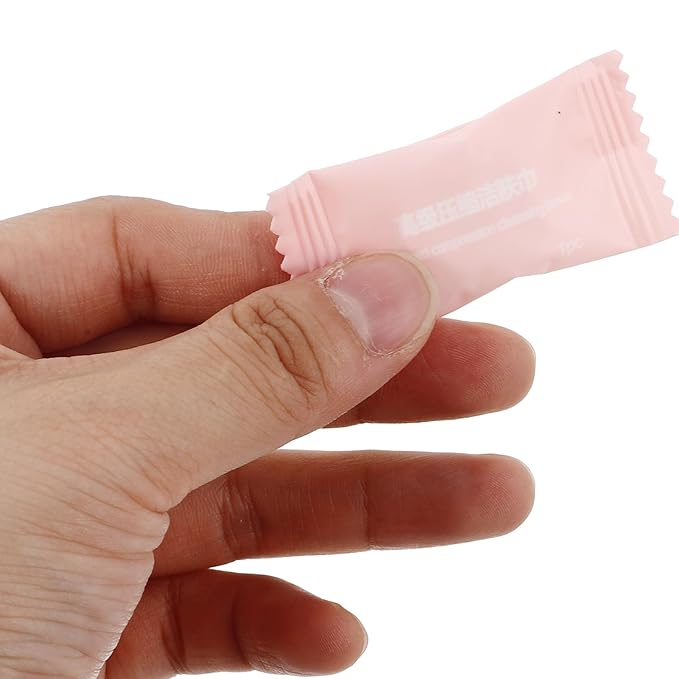 Disposable Compressed Face Towels Tablets 50pcs Portable Travel Facial Cleansing Wipes for Hiking Camping Hotel Use