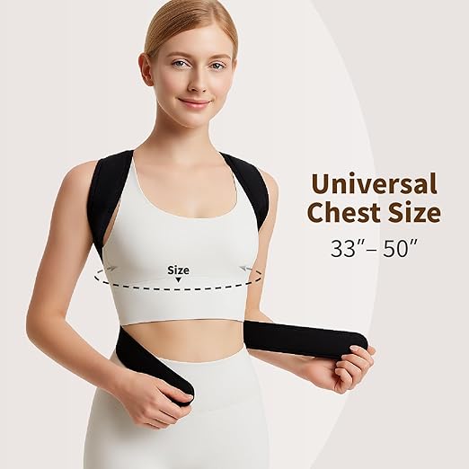 Posture Corrector for Women & Men – Adjustable Upper Back Brace for Posture Support, Breathable Back Straightener & Shoulder Brace for Neck, Spine, and Clavicle Pain Relief