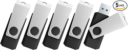 TOPESEL USB Flash Drives 5 Pack 64GB USB 3.0 Flash Drive, Thumb Drive Thumb Drive USB Flash Drive USB Memory Stick USB Memory Stick for PC laptops, Ta