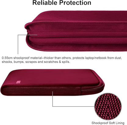 Arvok 17-17.3 Inch Laptop Sleeve Multi-Color & Size Choices Case/Water-Resistant Neoprene Notebook Computer Pocket Tablet Briefcase Carrying Bag/Pouch Skin Cover for HP/Dell/Lenovo/Asus/Acer Wine Red