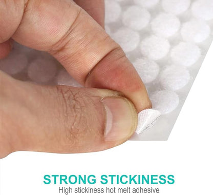 Self Adhesive Dots,1050pcs(525 Pairs) Strong Adhesive 0.39 inch Diameter Sticky Back Hook Nylon, Loop Dots with Waterproof Sticky Glue Tapes, Suitable for Classroom, Office, Home