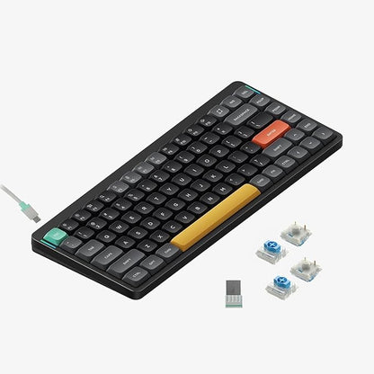 nuphy Air75 V2 Portable 75% Mechanical Keyboard,Wireless Keyboard,Supports Bluetooth/2.4G/USB-C RGB Bluetooth Keyboards,Compatible with Windows/Mac OS/Linux Systems-Gateron Blue Switch