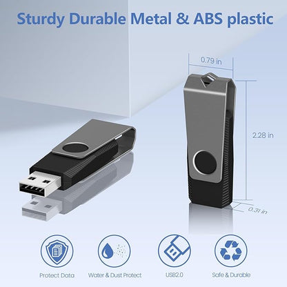 AGECASH 128MB USB Flash Drive 50 Pack Bulk USB 2.0 Thumb Drive Pack of 50 Grey Swivel Memory Stick USB Jump Drive Multipack 128MB for Data Stroage and Backup