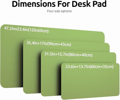 YSAGi Leather Desk Protector, Office Mat, Large Mouse Mat, Non-Slip PU Leather Blotter, Laptop Desk Pad, Waterproof Writing Pad for Office and Home (Leaf Green, 35.4" x 17")