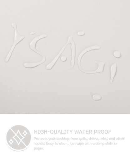YSAGi Non-Slip Leather Desk Pad XL Size, Waterproof Laptop Computer Desk Keyboard Mat, Table Protector Blotter Mat, Large Mouse Pad for Office/Work/Home/Decor(Apricot Gray, 47.2" x 23.6")-No Band