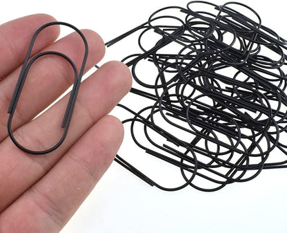 HAHIYO Paper Clips 2 inches (50mm) Length Black Wide Paperclips Vinyl Coated Prevent Scratching Tearing The Pages Sturdy for Bookmark Organize Home Office School 30 Pack