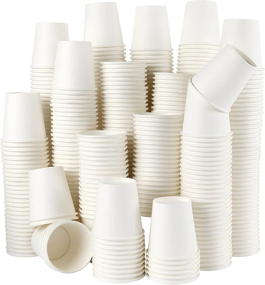 Yes!Fresh Disposable Paper Hot Coffee Cups for Office,Parties,Home,Travel,without Lids(White 3 oz 500 count)