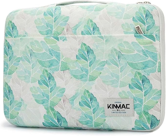 Kinmac 360° Protective Laptop Sleeve Case Bag Cover with Handle for MacBook Pro 16 inch,16 inch HP,Lenovo,Dell,ASUS,Acer Ultrabook and Business Laptop (Green Leaf)