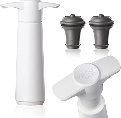 Vacu Vin Original Wine Saver with 2 Vacuum Bottle Stoppers – White Wine Preserver Pump for Red or White Wine – Manual Air Remover System – Airtight Seal – Keep Wine Fresh Longer