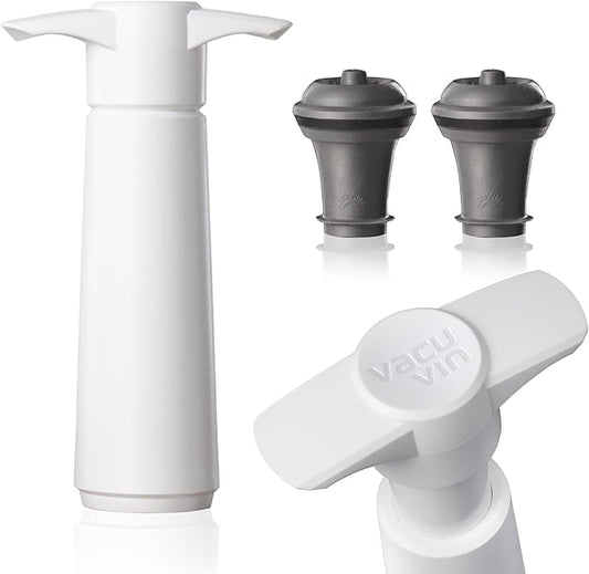 Vacu Vin Original Wine Saver with 2 Vacuum Bottle Stoppers – White Wine Preserver Pump for Red or White Wine – Manual Air Remover System – Airtight Seal – Keep Wine Fresh Longer
