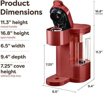 KeurigK K-Express Essentials Single-Serve KCup Pod Coffee Maker 3 Cup Sizes Fast Fresh Brew 30oz Removable Water Reservoir Travel Mug Friendly Maintenance Alert Space-Saving (Red)