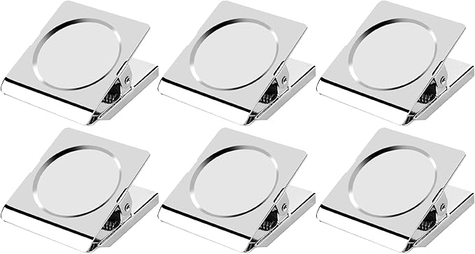 Magnetic Clips, 2.12 inches Heavy Duty Metal Magnet Clips for Hanging, 6 Pack Extra Strong Large Magnetic Clip for Whiteboard, Classroom, Office