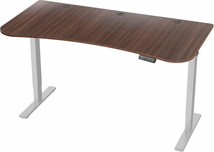VIVO Electric 63 x 32 in Standing Desk, Memory Height Adjustment, 1B Series, Dark Walnut Top Gray Frame, DESK-KIT-1G1D