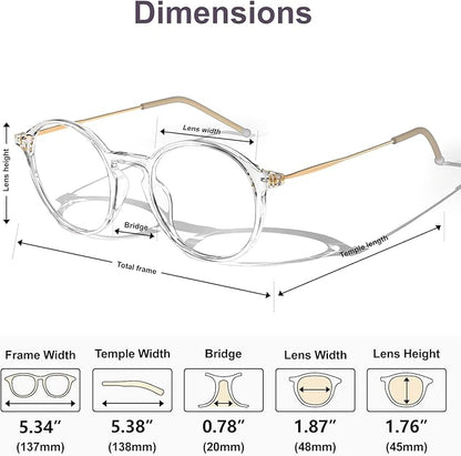 VISOONE Round Lightweight Blue Light Blocking Glasses Women Men Fashion Cute Thin Eyewear Niko