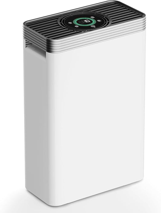 VUSIGN Smart Air Purifier for Home, Covers Up to 1110 ft², CADR 143 CFM, H13 True HEPA, Air Quality Sensor, Sleep Mode, WiFi App Control, Pet-Friendly, White
