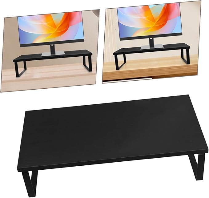 DECHOUS Ergonomic Computer Monitor Stand Riser Black Table Display Bracket for Desk Laptop Screen Elevation Eye-level Workstation