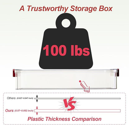 5.5qt Portable Project Case 9 X 13 Clear Stackable Plastic Storage With Lids Organizer Containers File Box For Letter A4 Paper Photo Documents Scrapbook Craft Art School Supplies, 2 Pcs