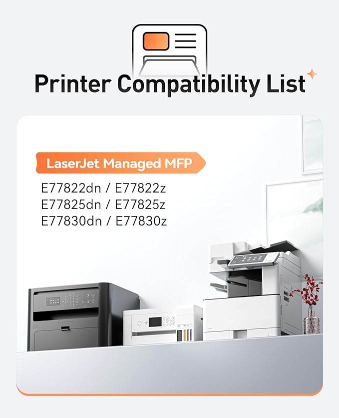 W9190MC W9040MC Toner Cartridge Set 4-Pack W9041MC W9042MC W9043MC W9191MC W9192MC W9193MC Replacement Compatible for HP LaserJet Managed MFP E77822dn E77822z E77825dn E77825z E77830dn E77830z Printer