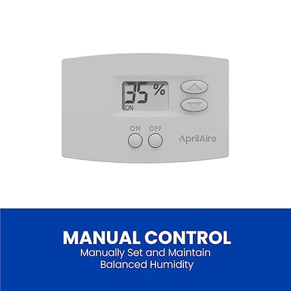 AprilAire 865 Whole-House Steam Humidifier, Manual Steam Humidifier with Wall Mount Fan, Whole-House Humidifier for Homes without HVAC Duct System up to 10,300 Sq. Ft., White
