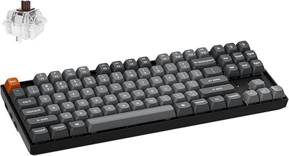 Keychron K8 Max Wireless Mechanical Gaming Keyboard, TKL Layout QMK 2.4 GHz/Bluetooth 5.1/Wired Tri-Mode Connection, RGB with Keychron Super Brown Switch Compatible with Mac Windows Linux