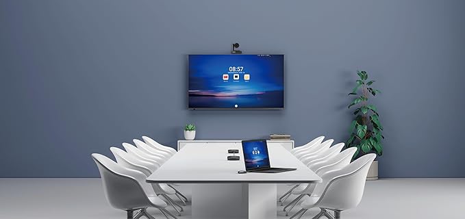 MAXHUB Meeting PTZ Camera, 12x Optical Zoom Video Conferencing Camera Auto Framing AI Tracking Gesture Control Auto Light Correction, 4 Mics, Works with Microsoft Teams & Zoom & Google Meet (SC81)