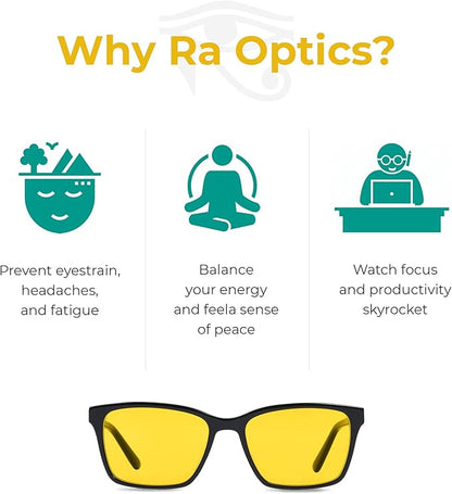 Ra Optics Daylight Lenses - Premium, Science-Based Blue Light Glasses for Screens