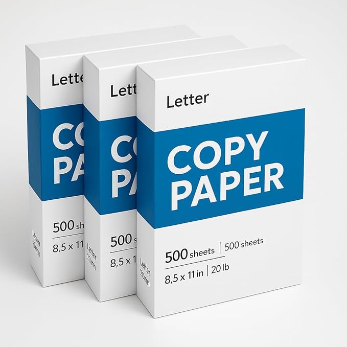 3 Reams standard size copy paper for Home Office for All Type of Printer