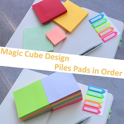Sticky Notes 3x3 in, 8 Pads, 75 Sheets/Pad, Use as Bright Colors Self-Stick Pads, Note Taking Sticky Note Pads, Recyclable, Easy to Post for Home, Office, Notebook