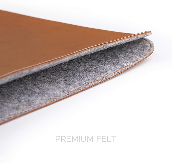 Comfyable Laptop Sleeve 15 Inch Precisely Compatible with MacBook Air 15" M4 2025 A3241 & M3 2024 A3114 & M2 2023 A2941, Faux Leather Cover Case, Brown