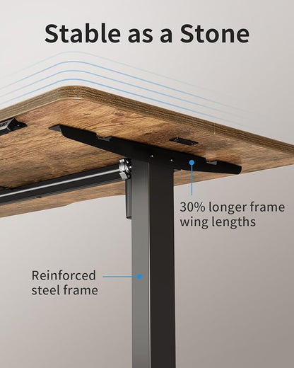 FEZIBO Electric Standing Desk, 48 x 24 Inches Height Adjustable Stand up Desk, Sit Stand Home Office Desk, Computer Desk, Rustic Brown
