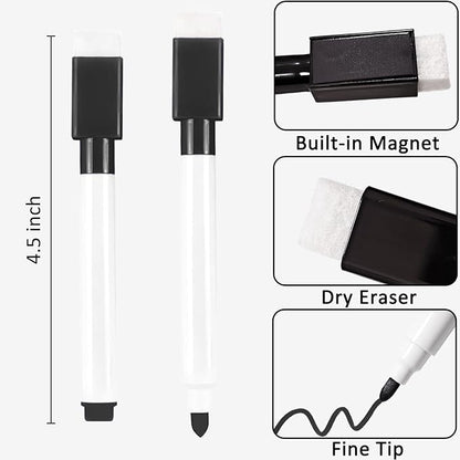 Beieverluck 200 Pieces Magnetic Dry Erase Markers with Eraser Cap Whiteboard Erase Markers Bulk Dry Erase Pens for Kids Teachers Office School Supplies,8Colors