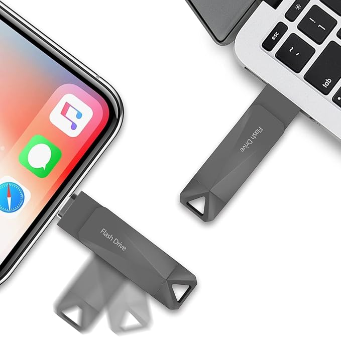 512GB Photo Stick for Phone, Qainerly USB Flash Drive for Phone All Models, 4-in-1 Design Transfer Storage, iPad/PC/Android