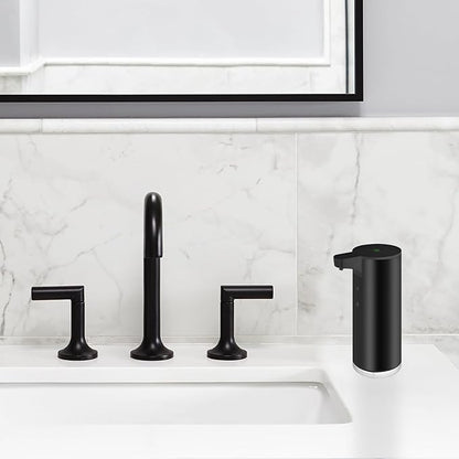 Automatic Soap Dispenser Stainless Steel with Sensor Infrared Soap Dispenser Electric IPX5 Waterproof USB-C Charging Motion Sensor for Kitchen & Bathroom (Black Foam)