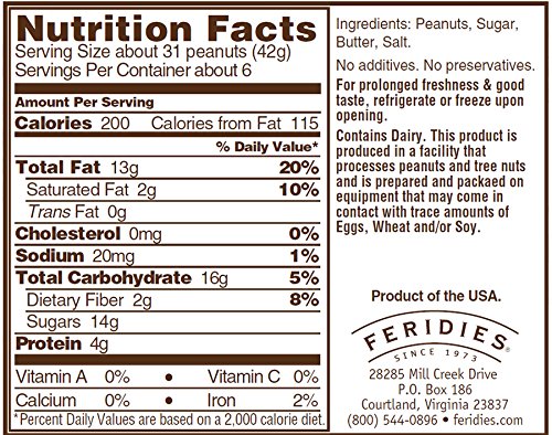 FERIDIES Butter Toffee Candied Peanuts, Buttery Sweet Sugar Toasted Fancy Peanuts, All-Natural OU-Dairy Kosher Certified, 9oz CAN