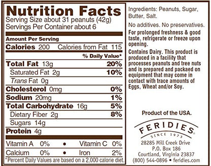 FERIDIES Butter Toffee Candied Peanuts, Buttery Sweet Sugar Toasted Fancy Peanuts, All-Natural OU-Dairy Kosher Certified, 9oz CAN
