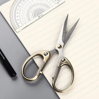 5" All Stainless Steel Office Scissors,Ultra Sharp Blade Shears,Sturdy Sharp Scissor for Office Home School Sewing Fabric Craft Supplies Multipurpose Scissors Brassy