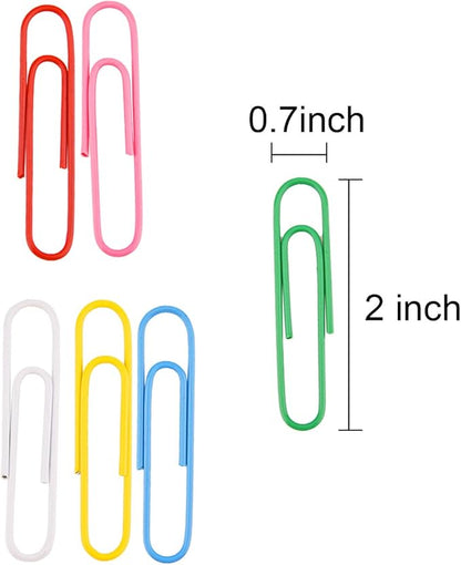 300 Pieces Large Colorful Paper Clips, 2 Inch
