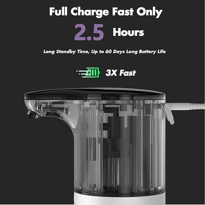 YIKHOM Automatic Liquid Soap Dispenser, Touchless Dish Soap Dispenser, 450mL/15.37 oz Electric Soap Dispenser 8 Level Adjustable Control, USB C Rechargeable Auto Soap Pump Hands Free for Kitchen