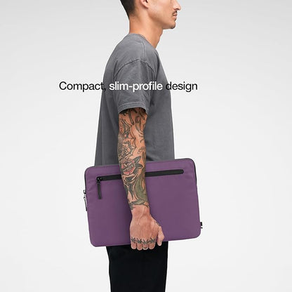 Incase Compact Laptop Sleeve with Flight Nylon - 16 Inch MacBook Pro and Laptop Case – Slim Computer Sleeve with Faux Fur Lining, Front Accessory Pocket with Zipper - Nordic Mauve