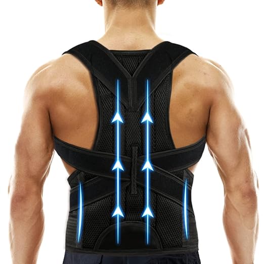 Back Brace Posture Corrector for Women and Men, Relief for Waist, Back and Shoulder Pain, Adjustable and Breathable, Improve Posture S(24"-29")