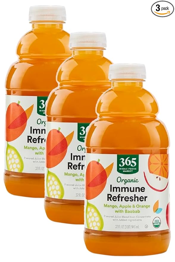 Whole Foods Market, Juice Mango Apple Orange Baobab Organic, 32 Fl Oz (Pack of 3)