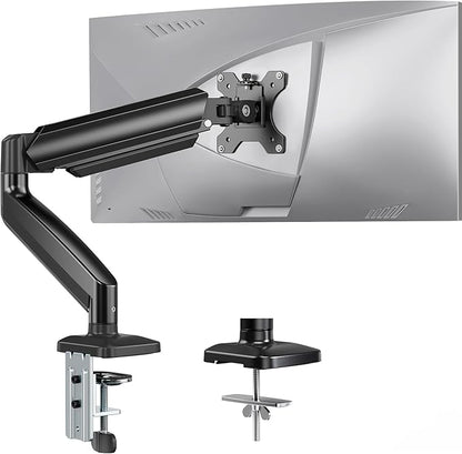 ErGear Single Monitor Arm, Adjustable Monitor Mount for 13–49 inch Screens, Computer Monitor Stand with VESA Mount, C-Clamp & Grommet Base, Max Load 22 lbs, Max VESA 100x100mm, EGSS25B